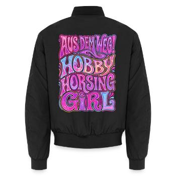 Hobby Horsing Girl Groovy - Unisex Bomber Jacket - black - Back - AI Model Male 185 light (185cm)