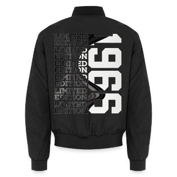 60 JAHRE ALT LIMITED EDITION 1966 60. GEBURTSTAG - Unisex Bomberjacke - Schwarz - Hinten - AI Model Male 185 light (185cm)