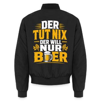 Der tut nix der will nur Bier - Unisex Bomberjacke - Schwarz - Hinten - AI Model Male 185 light (185cm)