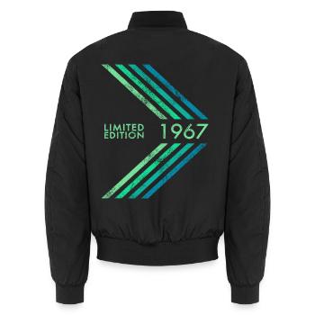 Édition limitée 1967 Anniversaire masculin féminin - Bomber unisexe - noir - Dos - AI Model Male 185 light (185cm)