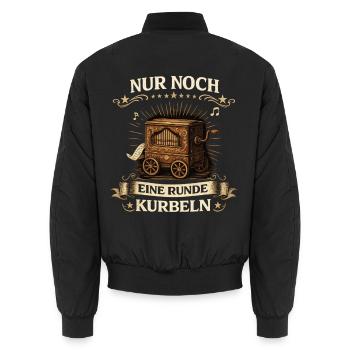 Vintage Drehorgel | Klassisches Musik Motiv - Unisex Bomberjacke - Schwarz - Hinten - AI Model Male 185 light (185cm)