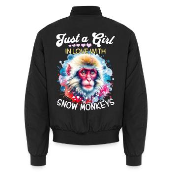 Fille Singe des Neiges Singe des Neiges - Bomber unisexe - noir - Dos - AI Model Male 185 light (185cm)