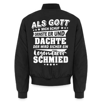 Schmied - Unisex Bomberjacke - Schwarz - Hinten - AI Model Male 185 light (185cm)