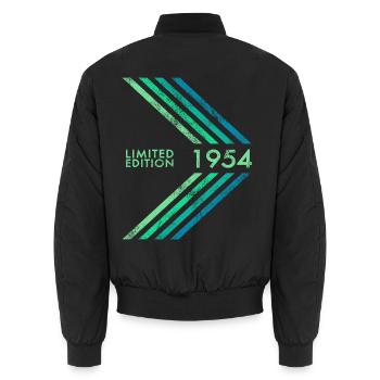 1954 Limited Edition Geburtstag Herren Damen Sport - Unisex Bomberjacke - Schwarz - Hinten - AI Model Male 185 light (185cm)