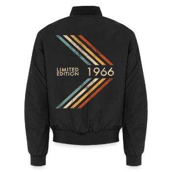 1966 Limited Edition Geburtstag Herren Damen Retro - Unisex Bomberjacke - Schwarz - Hinten - AI Model Male 185 light (185cm)