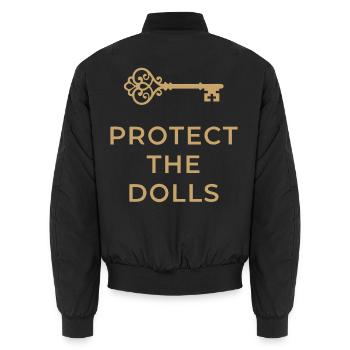 Protect The Dolls Schlüssel Gold - Unisex Bomberjacke - Schwarz - Hinten - AI Model Male 185 light (185cm)