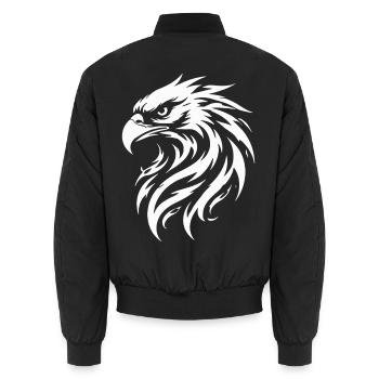 Adler Tribal Greifvogel Kunstwerk - Unisex Bomberjacke - Schwarz - Hinten - AI Model Male 185 light (185cm)