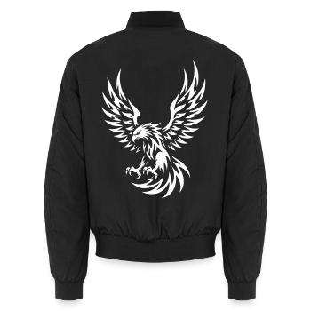 Adler Tribal Greifvogel Kunstwerk - Unisex Bomberjacke - Schwarz - Hinten - AI Model Male 185 light (185cm)