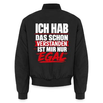 Ich hab das schon verstanden ist mir egal - Unisex Bomberjacke - Schwarz - Hinten - AI Model Male 185 light (185cm)