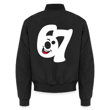 six seven | Zahlenduo 6 und 7 | Fröhliches Gesicht - Unisex Bomberjacke - Schwarz - Hinten - AI Model Male 185 light (185cm)