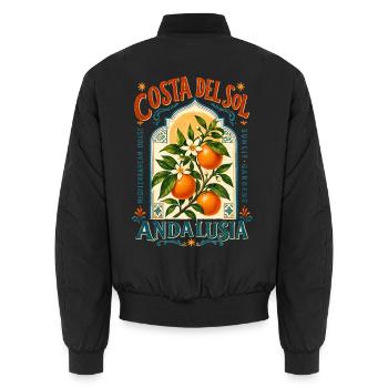 Andalucia Costa del Sol Design - Unisex Bomber Jacket - black - Back - AI Model Male 185 light (185cm)