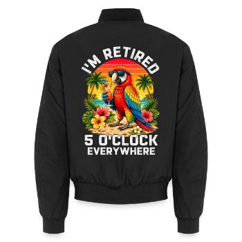 I'm Retired It's 5 O'Clock Everywhere - Unisex Bomberjacke - Schwarz - Hinten - AI Model Male 185 light (185cm)
