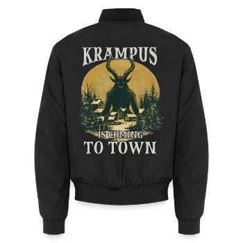 Krampus kommt in die Stadt - Unisex Bomberjacke - Schwarz - Hinten - AI Model Male 185 light (185cm)