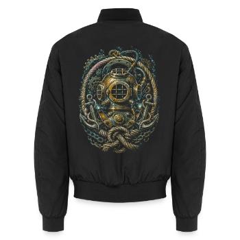 Berufstaucher Industrietaucher - Unisex Bomberjacke - Schwarz - Hinten - AI Model Male 185 light (185cm)