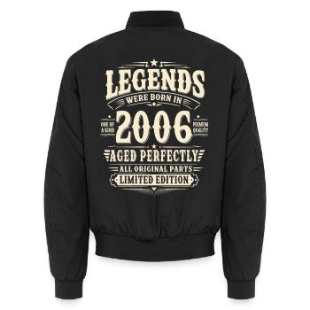 20. Geburtstag Geschenk Mann 2006 Vintage Retro - Unisex Bomberjacke - Schwarz - Hinten - AI Model Male 185 light (185cm)