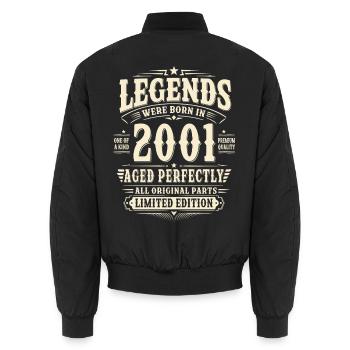 25. Geburtstag Geschenk Mann 2001 Vintage Retro - Unisex Bomberjacke - Schwarz - Hinten - AI Model Male 185 light (185cm)