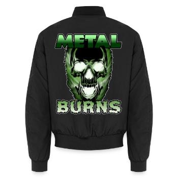 Toxisch Grüner Schädel Metal Burns - Unisex Bomberjacke - Schwarz - Hinten - AI Model Male 185 light (185cm)