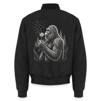 Bigfoot, Pusteblume, Löwenzahn, Naturliebhaber - Unisex Bomberjacke - Schwarz - Hinten - AI Model Male 185 light (185cm)