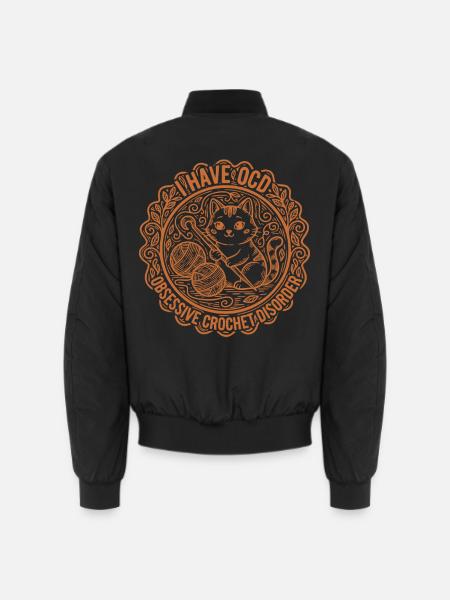 Ich habe einen zwanghaften, obsessiven Häkelliebhaber, - Unisex Bomberjacke - Schwarz