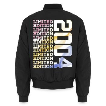 LIMITED EDITION 2004 - 22 JAHRE - 22. GEBURTSTAG - Unisex Bomberjacke - Schwarz - Hinten - AI Model Male 185 light (185cm)