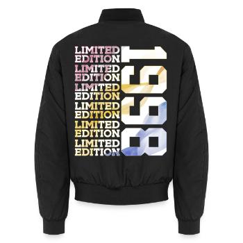 LIMITED EDITION 1998 - 28 JAHRE - 28. GEBURTSTAG - Unisex Bomberjacke - Schwarz - Hinten - AI Model Male 185 light (185cm)