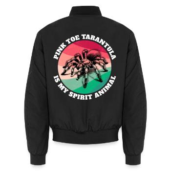 Pinkzeh Rosafuss Tarantel Sprüche - Unisex Bomberjacke - Schwarz - Hinten - AI Model Male 185 light (185cm)