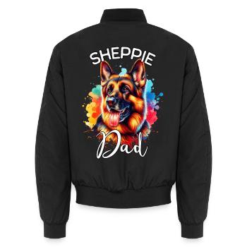 Deutscher Schäferhund Papa - Unisex Bomberjacke - Schwarz - Hinten - AI Model Male 185 light (185cm)