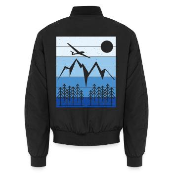 Glider Landscape Design - Unisex Bomber Jacket - black - Back - AI Model Male 185 light (185cm)