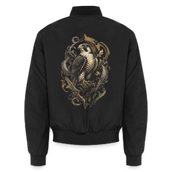 Falknerei Falkner - Unisex Bomberjacke - Schwarz - Hinten - AI Model Male 185 light (185cm)