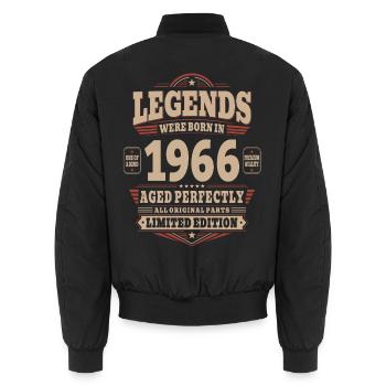 60th Birthday Gift Husband 1960's Vintage Retro - Unisex Bomber Jacket - black - Back - AI Model Male 185 light (185cm)