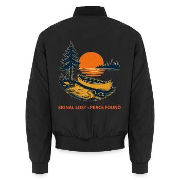 Lake Lovers | Naturfreunde - Unisex Bomberjacke - Schwarz - Hinten - AI Model Male 185 light (185cm)