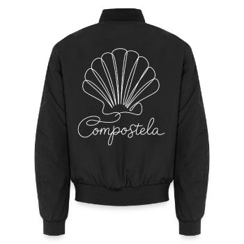 Compostela | Jakobsmuschel, Pilger, Santiago - Unisex Bomberjacke - Schwarz - Hinten - AI Model Male 185 light (185cm)