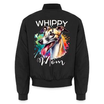 Greyhound Mom - Unisex Bomber Jacket - black - Back - AI Model Male 185 light (185cm)