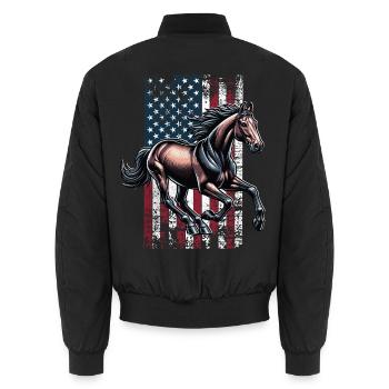Hanoverian US Hannoveraner - Unisex Bomber Jacket - black - Back - AI Model Male 185 light (185cm)