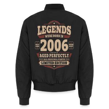 20th Birthday Gift Husband 2006 Vintage Retro - Unisex Bomber Jacket - black - Back - AI Model Male 185 light (185cm)