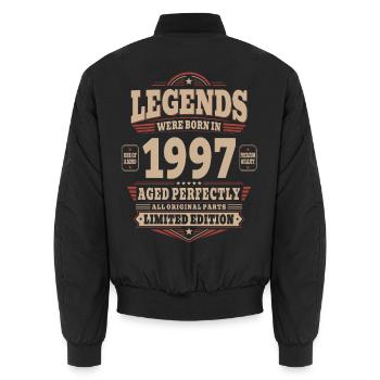29. Geburtstag Geschenk Mann 1997 Vintage Retro - Unisex Bomberjacke - Schwarz - Hinten - AI Model Male 185 light (185cm)