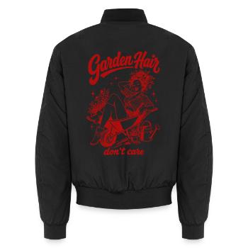 Urban Gardening Garden Hair Dont Care - Unisex Bomber Jacket - black - Back - AI Model Male 185 light (185cm)
