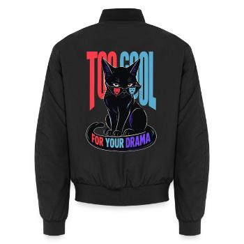 Cool Cat - Unisex Bomberjacke - Schwarz - Hinten - AI Model Male 185 light (185cm)