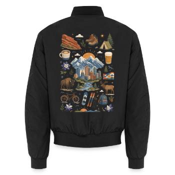 Colorado | Rockies, Ski & Outdoor - Bomber unisexe - noir - Dos - AI Model Male 185 light (185cm)