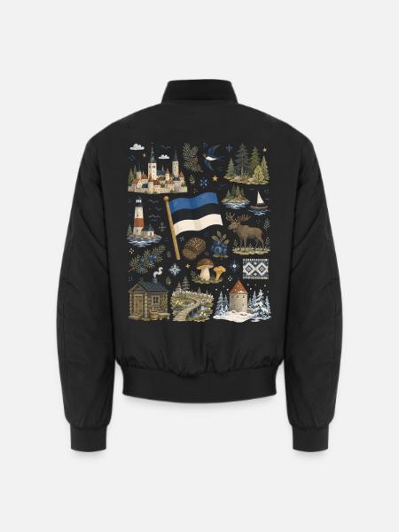 Estland | Ostsee, Wälder & Winterruhe - Unisex Bomberjacke - Schwarz