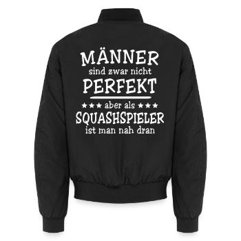 Squashspieler Männer - Unisex Bomberjacke - Schwarz - Hinten - AI Model Male 185 light (185cm)