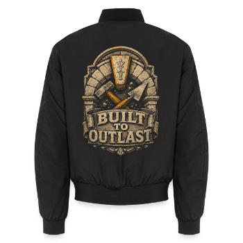 Stonemasonry Stonemasonry Built To Outlast - Unisex Bomber Jacket - black - Back - AI Model Male 185 light (185cm)
