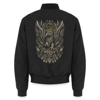Falconry Falconers - Unisex Bomber Jacket - black - Back - AI Model Male 185 light (185cm)
