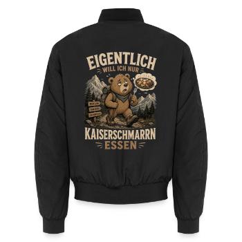 Kaiserschmarrn Wanderer - Unisex Bomberjacke - Schwarz - Hinten - AI Model Male 185 light (185cm)