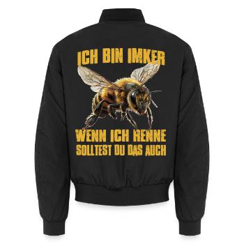 Imker Biene Fan Imkereibedarf Imker Zubehör Lustig - Unisex Bomberjacke - Schwarz - Hinten - AI Model Male 185 light (185cm)
