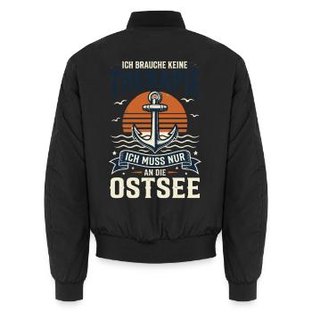 Ich Brauche Keine Therapie ich muss nur an die  - Unisex Bomberjacke - Schwarz - Hinten - AI Model Male 185 light (185cm)