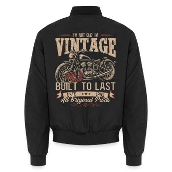 64. Geburtstag Geschenk Motorradfahrer Biker 1962 - Unisex Bomberjacke - Schwarz - Hinten - AI Model Male 185 light (185cm)