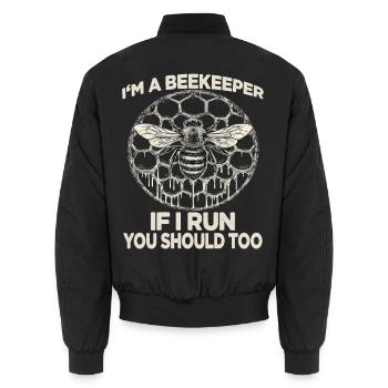 Beekeeping Supplies Beekeeper Accessories Beekeeping Bees Fan - Unisex Bomber Jacket - black - Back - AI Model Male 185 light (185cm)