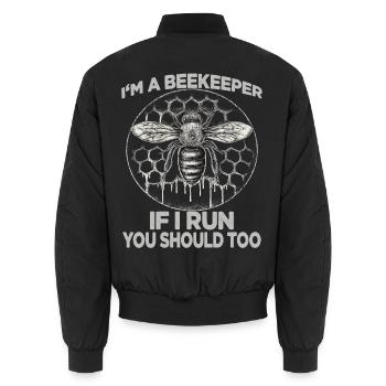 Beekeeping Supplies Beekeeper Accessories Beekeeping Bees Fan - Unisex Bomber Jacket - black - Back - AI Model Male 185 light (185cm)