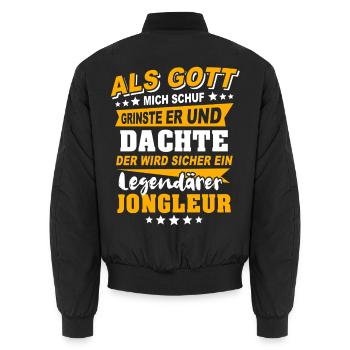 Juggling jugglers - Unisex Bomber Jacket - black - Back - AI Model Male 185 light (185cm)